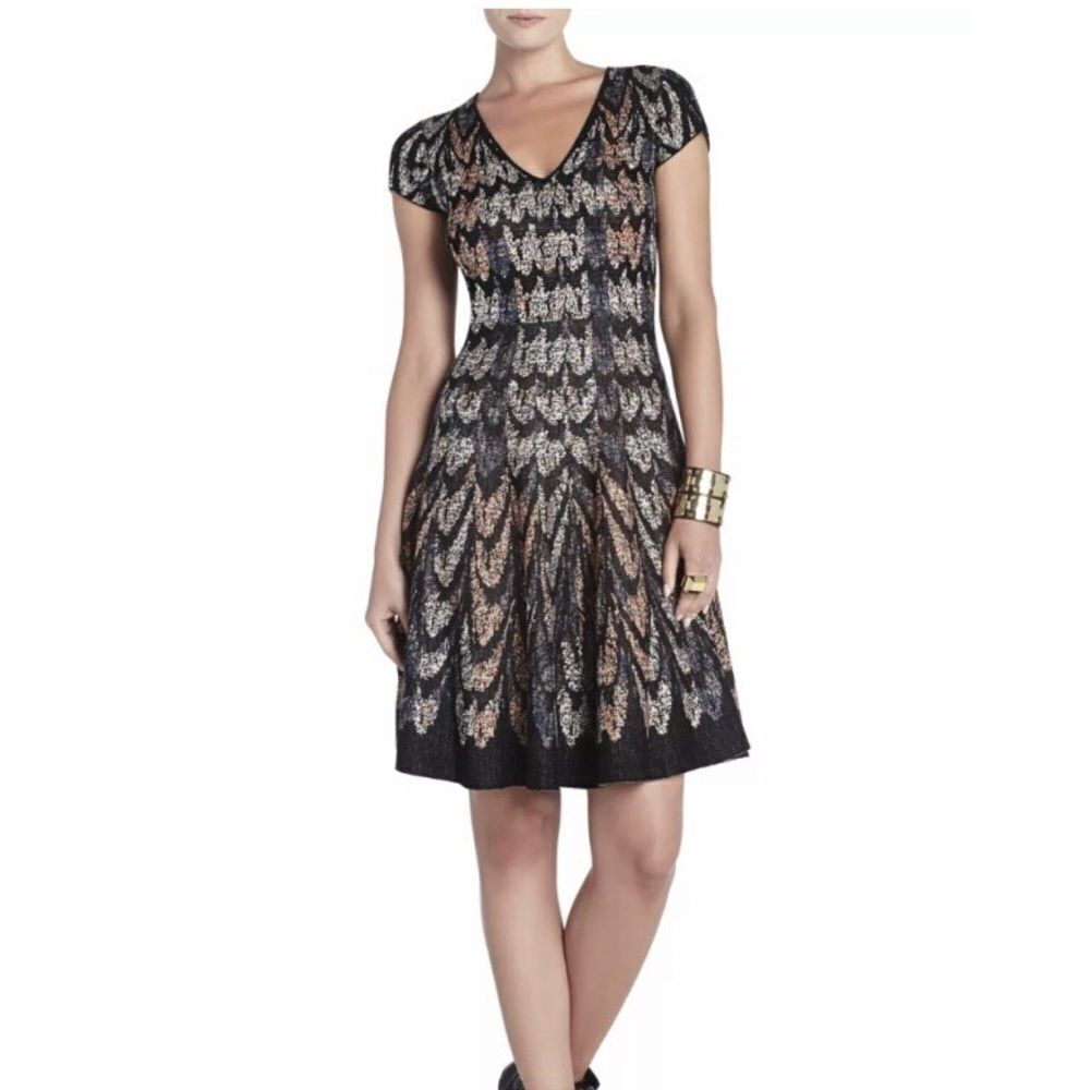 BCBGMAXAZRIA | Violet Feather Cascade Dress